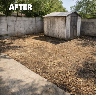 Clean yard after debris removal